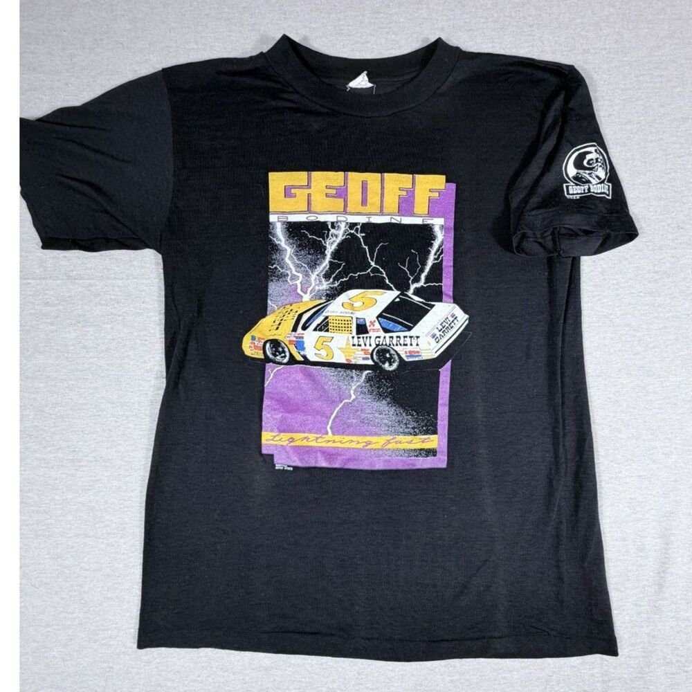 Geoff Bodine Vintage Shirt 5 Nascar Single Stitch Sleeve Graphic Color USA Retro